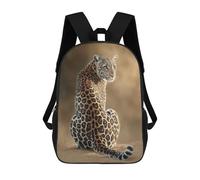 sinyumoney Leopard Wildlife Art Print Sac À Dos Scolaire Pour Enfants, 43 Cm (17 Pouces), Imprimé En 3D, Pour Garçons, Élèves Du Primaire Et Du Collège