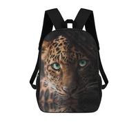 sinyumoney Leopard with Green Eyes Sac À Dos Scolaire Enfant Tendance Et Décontracté, Sac À Dos Imprimé En 3D Pour Garçon, Grand Sac À Dos 17inch
