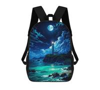 sinyumoney Lighthouse Fantasy Beach Sacs À Dos Scolaires Pour Enfants, Cartables Imprimés En 3D, Sacs D'école Tendance Pour Garçons, Élèves Du Primaire Et Du Collège 17inch