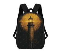 sinyumoney Lighthouse in The Night Sac À Dos Scolaire Imprimé En 3D Pour Garçons Et Filles, Sac À Dos Pour Ordinateur Portable Pour Enfants/étudiants/adultes 17inch