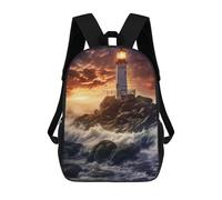 sinyumoney Lighthouse in The Storm Sacs À Dos Pour Garçons, Cartables Imprimés En 3D, Sacs À Dos De Voyage Tendance Pour Garçons (primaire, Collège) 17inch