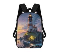 sinyumoney Lighthouse Ocean Fantasy Sacs À Dos Scolaires Pour Garçons Et Filles, Sacs À Dos Décontractés Pour Le Sport, Sacs À Dos De Grande Capacité Pour L'école Primaire 17inch
