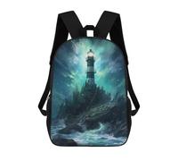 sinyumoney Lighthouse on A Rocky Shore Sac À Dos Scolaire, Sac À Dos Pour Garçons Et Adolescents, Cadeau, Sac À Dos Imprimé En 3D, Sac À Dos Scolaire, Sac À Livres 17inch