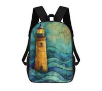 sinyumoney Lighthouse on The Sea Lighthouse over Abstract Sea Sacs À Dos Scolaires Pour Enfants, Sac D'école Imprimé En 3D Pour Garçons, Élèves Du Primaire Et Du Collège 17inch