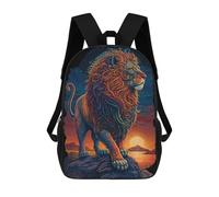 sinyumoney Lion Art Series Style 1 Sac À Dos Scolaire Imprimé En 3D Pour Enfants, Sac À Dos Garçon/fille, Sac De Voyage Pour Enfants 17inch