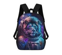 sinyumoney Lion Astronaut in Space -5 Sacs À Dos, Sac À Dos Enfant, Sac D'école, Sac À Dos De Voyage Imprimé En 3D, Accessoire De Mode, Sac À Dos Imperméable Pour Enfants 17inch