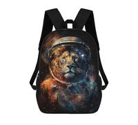 sinyumoney Lion Astronaut in Space -6 Sac À Dos Scolaire Pour Enfants 17 Pouces, Sac À Dos Décontracté Pour Les Voyages, Grand Sac À Dos De Jour Pour Garçons Et Filles 17inch