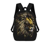 sinyumoney Lion Black Gold 3 Sacs À Dos 17 Pouces Pour Enfants, Sacs D'école Imprimés En 3D Pour Élèves Du Primaire Et Du Collège, Garçons Et Filles