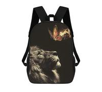 sinyumoney Lion Burning Butterfly Sacs À Dos Imprimés En 3D Pour Enfants, Sacs D'école Tendance Pour Garçons, Sacs De Voyage, Sacs Scolaires Pour Élèves Du Primaire 17inch