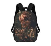 sinyumoney Lion Deer Forest Magical Sac À Dos Scolaire Pour Filles Et Garçons, Avec Poche, Sac À Dos Tendance Pour Enfants 17inch