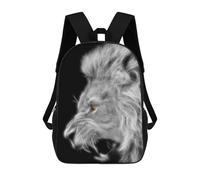 sinyumoney Lion Fractal Black White Sac À Dos Scolaire Pour Enfants, Sac D'école Imprimé En 3D, Sac D'école Tendance Pour Garçons, Élèves Du Primaire Et Du Collège 17inch