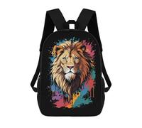 sinyumoney Lion Head Graffiti Sac À Dos Scolaire Pour Enfants Imprimé En 3D, Idéal Pour Les Voyages Et Les Livres 17inch
