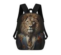sinyumoney Lion in Boho Suit Sac À Dos Scolaire Enfant Tendance Et Décontracté, Sac À Dos Imprimé En 3D Pour Garçon, Grand Sac À Dos 17inch