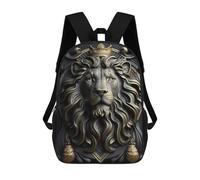 sinyumoney Lion King Gold Decor 17inch Sacs À Dos Scolaires Imprimés En 3D - Sacs À Dos Tendance Pour Garçons Du Primaire Et Du Collège