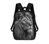 sinyumoney Lion Portrait in Black And White Sacs À Dos Scolaires Pour Enfants, Sac D'école Tendance, Sac D'école Imprimé En 3D Pour Garçons, Élèves Du Primaire Et Du Collège 17inch
