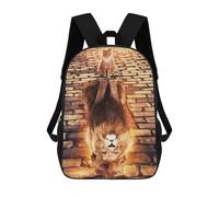 sinyumoney Lion Reflection Cat Sac À Dos Scolaire Pour Enfants, Sac À Dos De Voyage Décontracté, Grand Sac À Dos Pour Garçons Et Filles 17inch