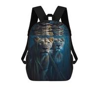 sinyumoney Lion Reflection in Water Sacs À Dos Pour Enfants, Cartables 3D Personnalisés Pour Garçons Et Filles, Grands Sacs À Dos Scolaires Décontractés 17inch
