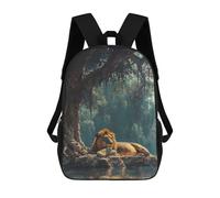 sinyumoney Lion Resting by Water Sacs À Dos Scolaires Pour Garçons Et Filles, Sacs À Dos Décontractés Pour Le Sport, Sacs À Dos De Grande Capacité Pour L'école Primaire 17inch