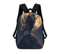 sinyumoney Lion Roaring at The Moon Sacs À Dos Imprimés En 3D Pour Enfants, Sacs D'école Tendance Pour Garçons, Élèves Du Primaire Et Du Collège 17inch