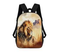 sinyumoney Lion Stands in The Savanna Sacs À Dos Scolaires Pour Enfants, Sac D'école Imprimé En 3D Pour Garçons, Élèves Du Primaire Et Du Collège 17inch