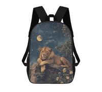sinyumoney Lion Under The Stars Sac À Dos Scolaire Pour Filles Et Garçons, Grande Capacité, Léger, Pour Enfants Et Étudiants 17inch