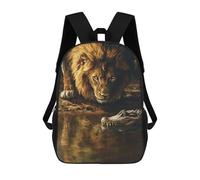 sinyumoney Lion Vs Crocodile Jungle Showdown Sacs À Dos Pour Enfants, Sac À Dos Scolaire Imprimé En 3D Pour Enfants, Sac À Dos De Voyage, Sac À Livres Pour Enfants 17inch Sac D'école