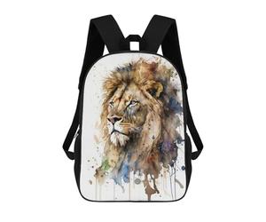 sinyumoney Lion Watercolor Sacs À Dos Pour Enfants, Sac À Dos Scolaire, Sac À Dos Imprimé En 3D Pour Enfants, Sac À Dos De Voyage, Sac À Livres, Sac D'école Pour Enfants 17inch