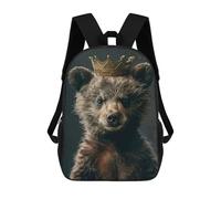 sinyumoney Little Bear King Sac À Dos En Peluche À Motif Dessin Animé, Sac À Dos 3D Pour Enfants, Idée Cadeau D'anniversaire Pour Garçons Et Filles 17inch