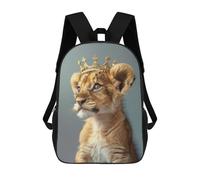 sinyumoney Little Lion Pastel Crown Sacs À Dos Scolaires Pour Enfants, Sac D'école Imprimé En 3D Pour Garçons, Élèves Du Primaire Et Du Collège 17inch