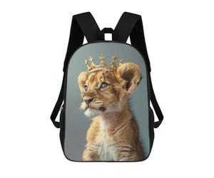 sinyumoney Little Lion Pastel Crown Sacs À Dos Scolaires Pour Enfants, Sac D'école Imprimé En 3D Pour Garçons, Élèves Du Primaire Et Du Collège 17inch