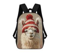 sinyumoney Llama in Red Hat Art Print Sacs À Dos Pour Enfants, Sac À Dos Scolaire Imprimé En 3D Pour Enfants, Sac À Dos De Voyage, Sac À Livres Pour Enfants 17inch Sac D'école