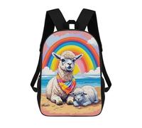 sinyumoney Llama Their Young Beach Sacs À Dos Pour Enfants, Cartables Imprimés En 3D, Sacs À Dos Pour Élèves Du Primaire Et Du Collège (garçons Et Filles) 17inch
