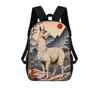 sinyumoney Llama Vintage Sacs À Dos Scolaires Pour Enfants, Sac D'école Imprimé En 3D Pour Garçons, Élèves Du Primaire Et Du Collège 17inch