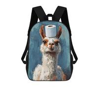 sinyumoney Llama with Toilet Paper Hat Sac À Dos Imprimé En 3D Pour Enfants, Sac D'école, Sac De Voyage Grande Capacité, Sac À Livres, Sac À Dos Pour Enfants 17inch