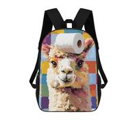 sinyumoney Llama with Toilet Paper Hat Sacs À Dos Pour Enfants, Sac À Dos Scolaire, Sac À Dos Imprimé En 3D Pour Enfants, Sac À Dos De Voyage, Sac À Livres, Sac D'école Pour Enfants 17inch