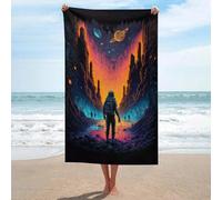 sinyumoney L'Odyssée de l'espace - Lot de 5 Serviettes de Plage - Grandes, Ultra-absorbantes, Douces pour Les Peaux sensibles - 130 cm x 80 cm