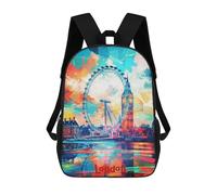 sinyumoney London Art Sacs À Dos Imprimés En 3D 17inch Sac À Dos Scolaire Pour Enfants, Sac À Dos Décontracté Pour La Journée, Sac De Voyage Décontracté Pour Les Élèves Du Collège