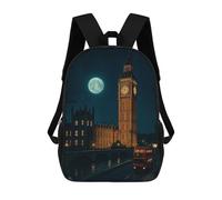 sinyumoney London at Night with Big Ben Sac À Dos Scolaire Imprimé En 3D, Sac À Dos Décontracté Pour Enfants, Sac D'école Imprimé En 3D Pour Garçons, Primaire Et Collège 17inch
