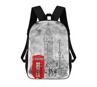 sinyumoney London - Big Ben Sacs À Dos Tendance Imprimés En 3D 17inch Sac D'école Décontracté Pour Enfants, Garçons, Élèves Du Primaire Et Du Collège