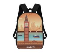 sinyumoney London City Scenery Sacs À Dos Pour Enfants, Cartables Imprimés En 3D, Sacs À Dos Pour Élèves Du Primaire Et Du Collège (garçons Et Filles) 17inch