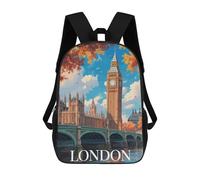 sinyumoney London Cityscape Big Ben Sacs À Dos Pour Enfants, Cartables, Sacs À Dos Scolaires Imprimés En 3D, Sacs À Dos De Voyage Tendance Pour Enfants (primaire, Collège) 17inch