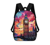 sinyumoney London's Iconic Big Ben A Vibrant Sunset View Grand Sac À Dos Scolaire Pour Garçons - Idéal Pour Les Voyages, Le Travail Et Le Quotidien 17inch
