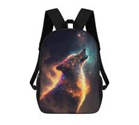 sinyumoney Lone Wolf in Space Sac À Dos Imprimé En 3D Pour Enfants, Sac D'école, Sac De Voyage Grande Capacité, Sac À Livres, Sac À Dos Pour Enfants 17inch