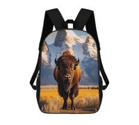 sinyumoney Lonely Bison Sac À Dos Enfant Fille 3D, Sac D'école, Sac À Dos Pour Tout-petits, Sac À Dos Décontracté, Sac À Livres Tendance 17inch