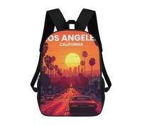 sinyumoney Los Angeles Sac À Dos, Cartable Imprimé En 3D, Sac À Goûter, Sac À Dos De Voyage, Sac À Dos Entre Amis, Sac À Dos Scolaire Pour Filles Et Garçons 17inch