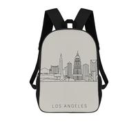 sinyumoney Los Angeles Skyline Minimalist Art Sac À Dos Enfant, Cartable Imprimé En 3D Pour Garçons Et Adolescents 17inch