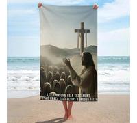 sinyumoney Lot de 6 Serviettes de Bain absorbantes à séchage Rapide, Motif Jésus-Christ, idéales pour la Plage, Les Voyages et la Piscine (130 cm x 80 cm).
