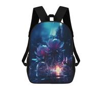 sinyumoney Lotus Flower Neon Artwork Sacs À Dos Pour Enfants, Sac D'école Imprimé En 3D, Cartable Pour Enfants, Sac De Voyage, Sac À Dos Garçon Fille, Sac D'école Pour Enfants 17inch