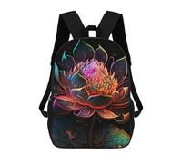 sinyumoney Lotus Flower New Art Sac À Dos Pour Enfants, Impression 3D, Sac D'école Pour Garçons Et Filles, Sac À Dos Tendance Et Décontracté Pour Écoliers 17inch