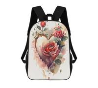 sinyumoney Love in Bloom Heart-Shaped Roses Sacs À Dos Imprimés En 3D Pour Enfants, Sacs D'école Tendance Pour Garçons, Élèves Du Primaire Et Du Collège 17inch
